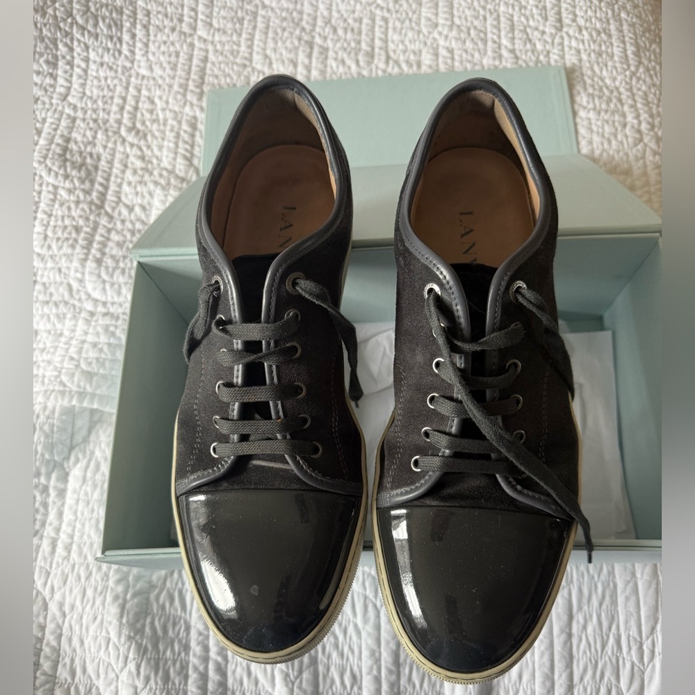 Lanvin suede grey sneakers